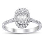 0.40 karat baget yüzük - 14 ayar 2.45 gr F renk SI berraklık