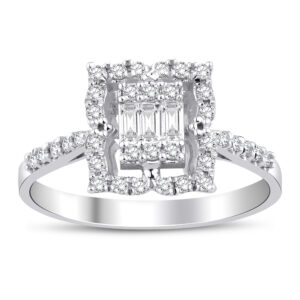 0.40 ct pırlanta baget yüzük - 14 ayar 3.00 gr F renk SI berraklık