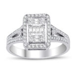 0.60 karat pırlanta baget yüzük - 14 ayar 4.05 gr F renk SI berraklık