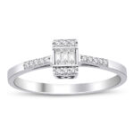 0.15 karat pırlanta baget yüzük - 14 ayar 1.70 gr F renk SI berraklık