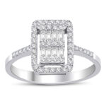 0.40 karat pırlanta baget yüzük - 14 ayar 3.40 gr F renk SI berraklık