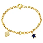 14 ayar yıldız kalpli bileklik modeli - 5.74 gr