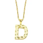 D harfi 3 boyutlu altın kolye - 14 ayar 2.93 gr 45 cm zarif tasarım