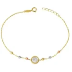 14 ayar tektaşlı toplu bileklik - 1.30 gr zarif tasarım