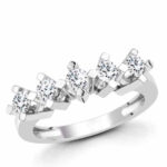 0.75 karat pırlanta beştaş yüzük - 14 ayar 3.20 gr E renk SI berraklık