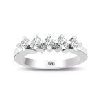 0.35 karat pırlanta beştaş yüzük - 14 ayar 2.05 gr H renk SI berraklık