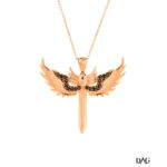 14 ayar kırmızı melek altın kolye modeli - 3.40 gr