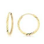 Burgulu altın halka küpe modeli - 1.05 gr