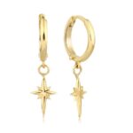 Altın yıldız halka küpe modeli - 14 ayar 2.50 gr